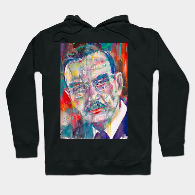 THOMAS MANN watercolor portrait .2 Hoodie by lautir